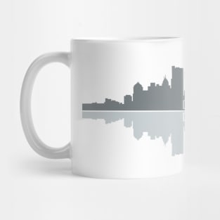 Detroit Skyline - Reflection Gray Mug